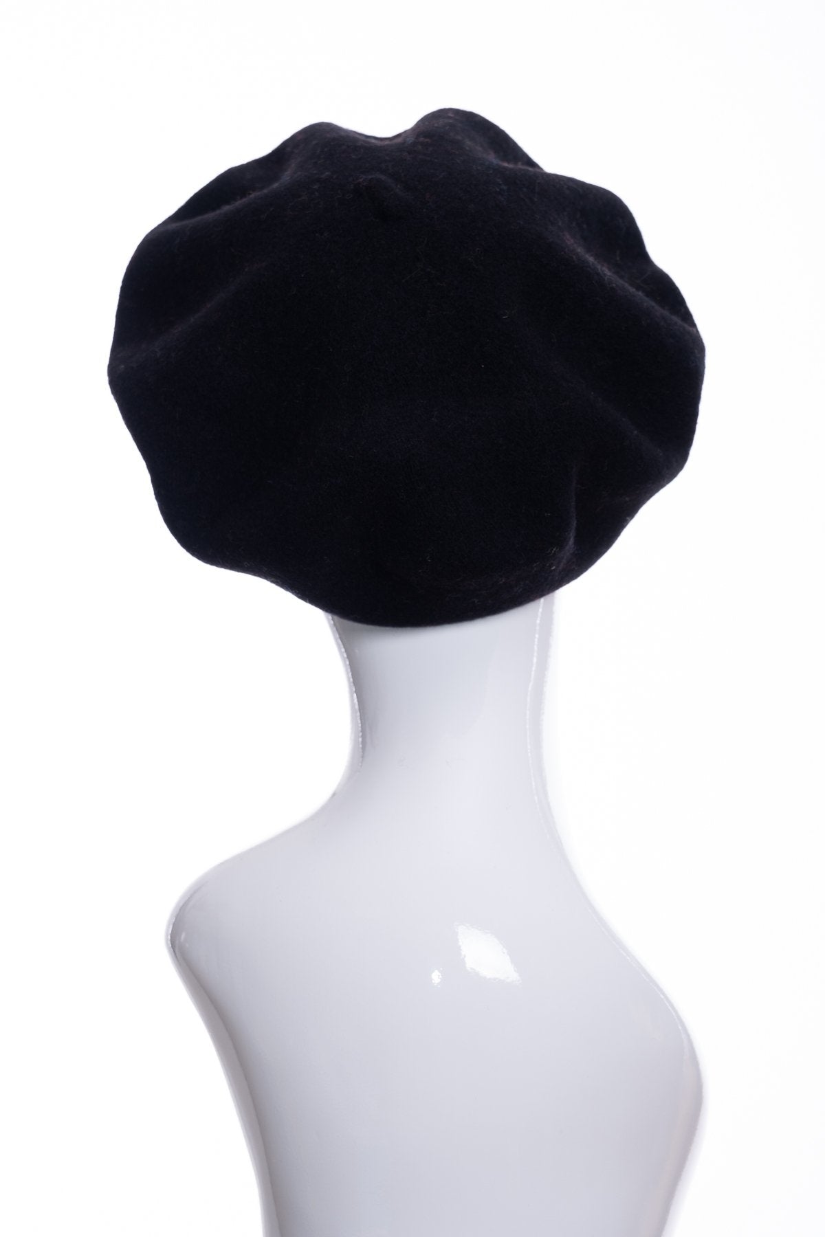 Kopka merino wool classic beret, black, rear view