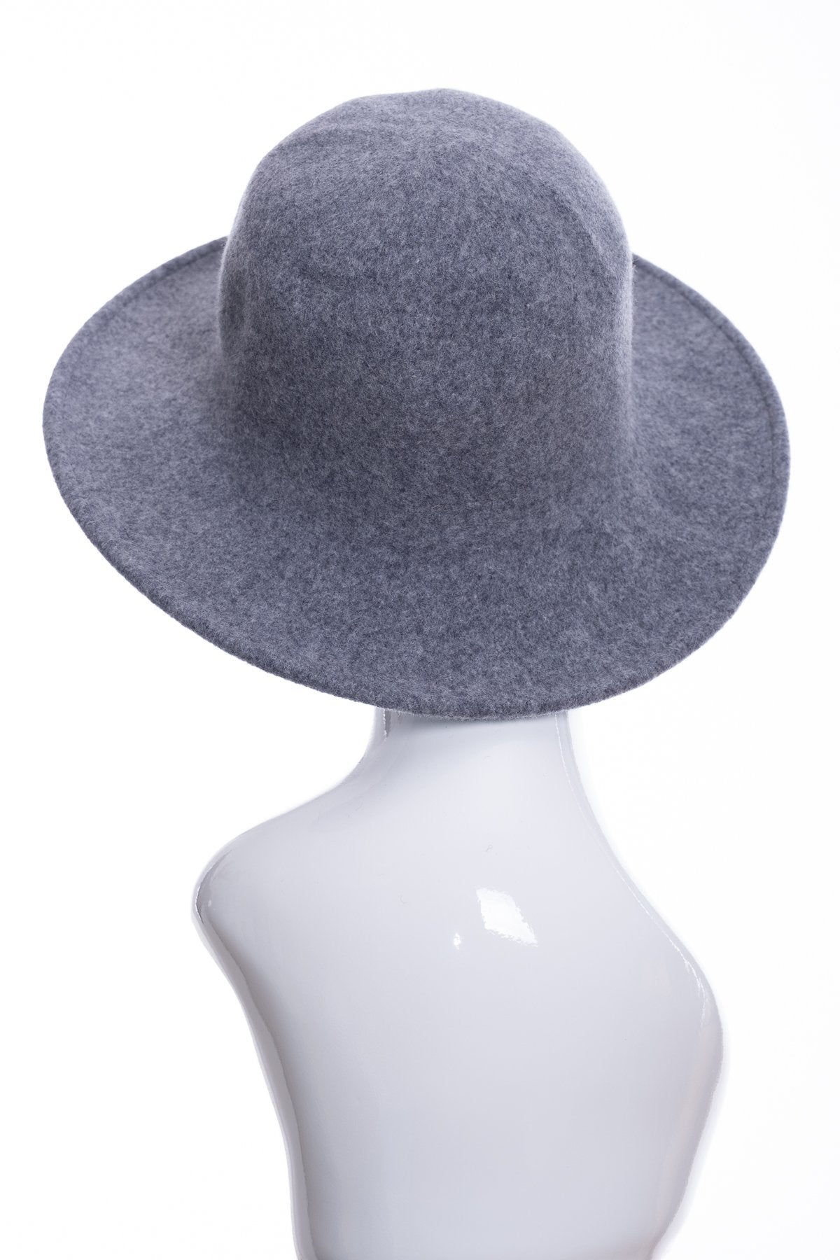 Kopka merino wool wide brimmed hat, grey marl, rear view