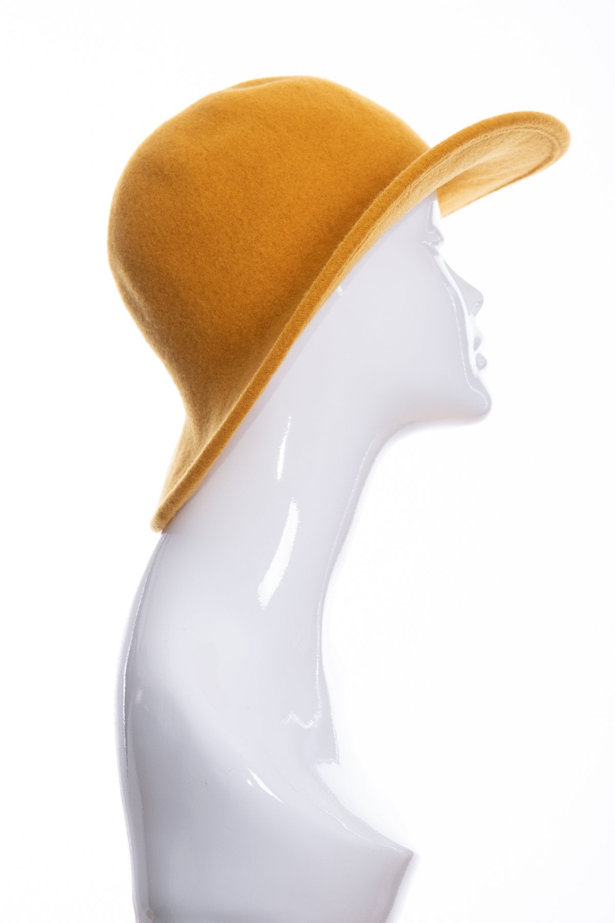 Kopka merino wool wide brimmed hat, gold, front view