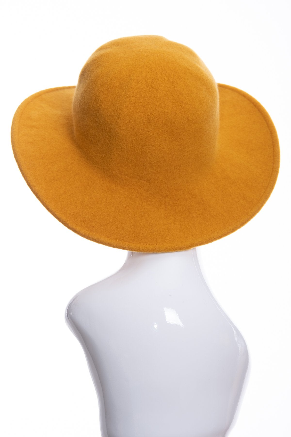 Kopka merino wool wide brimmed hat, gold, rear view