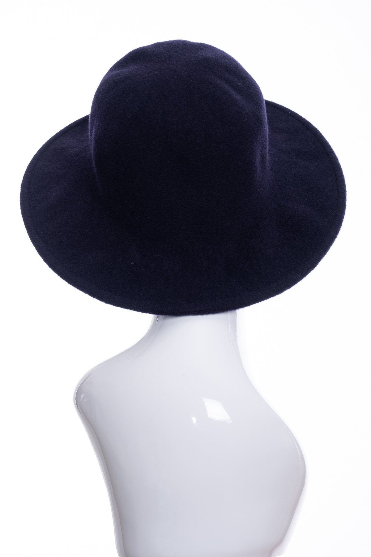 Kopka merino wool wide brimmed hat, navy, rear view