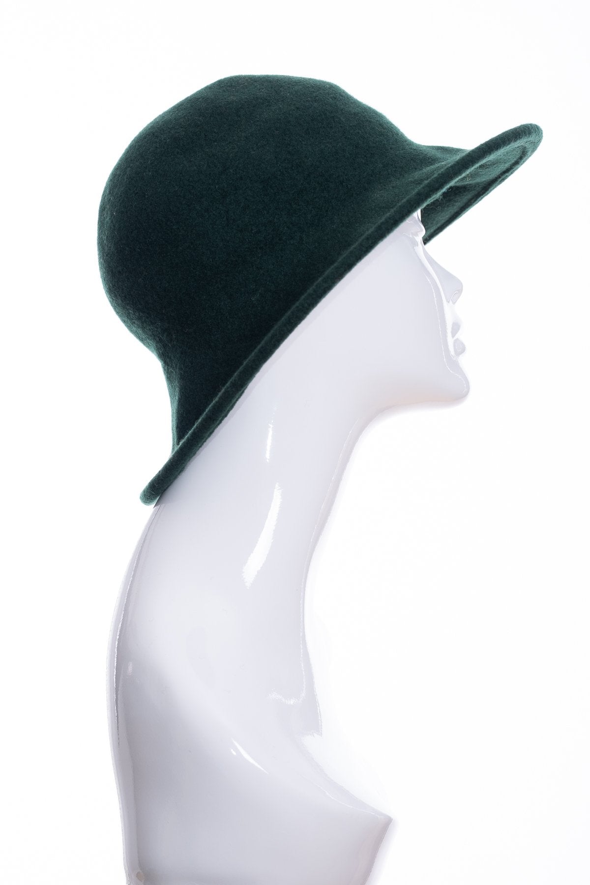 Kopka merino wool wide brimmed hat, bottle green, front view