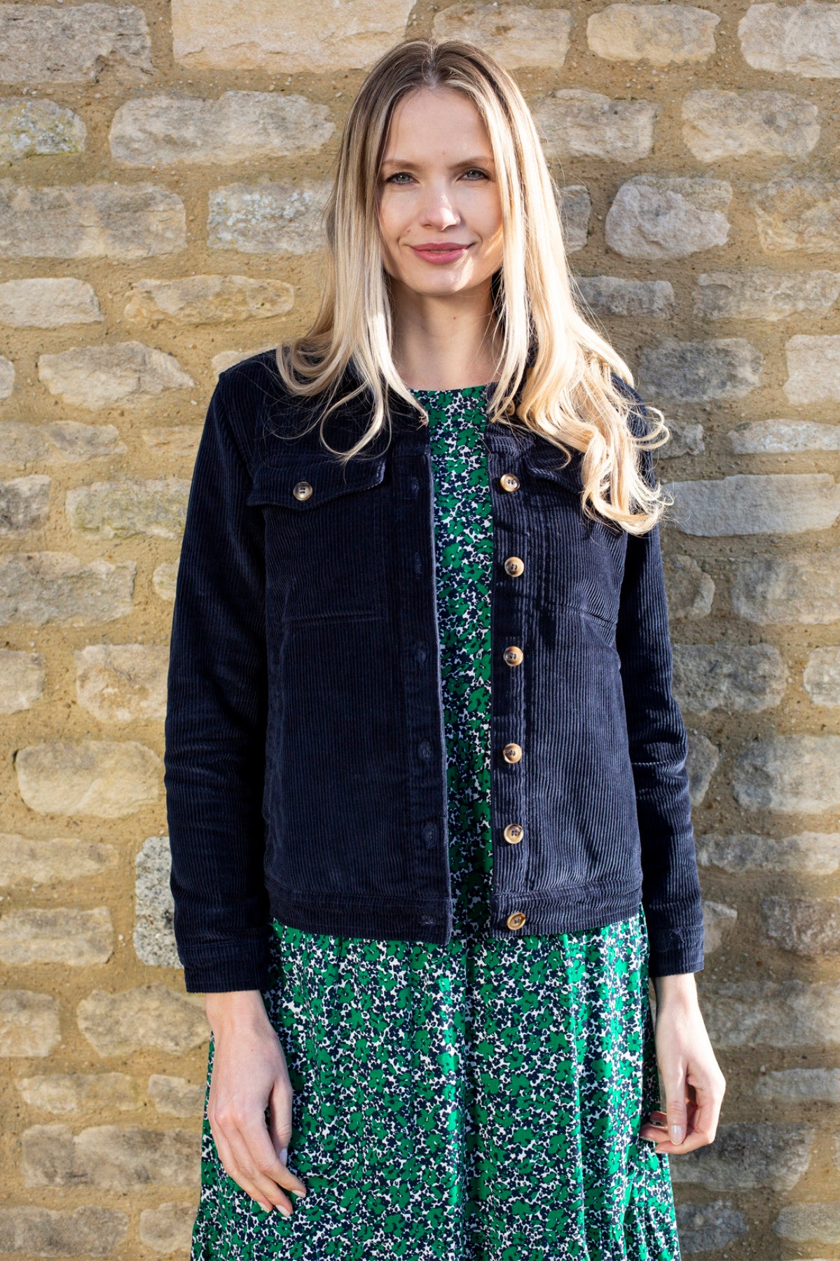 Jumbo cord jacket, navy