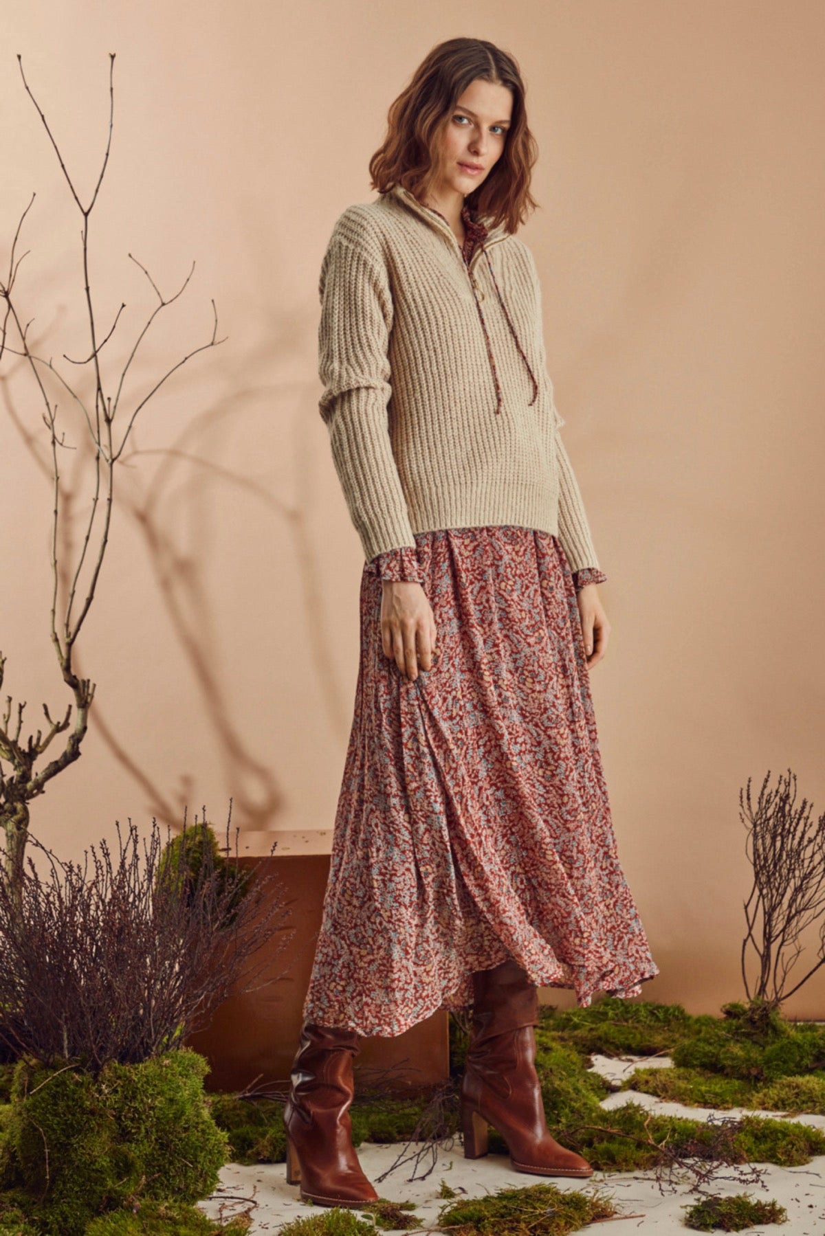 Fibba maxi dress, brandy