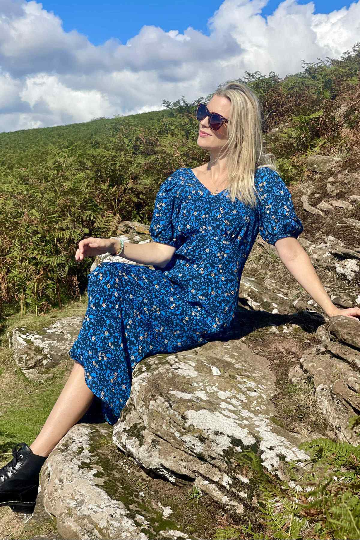 Flouri vintage dress, French blue