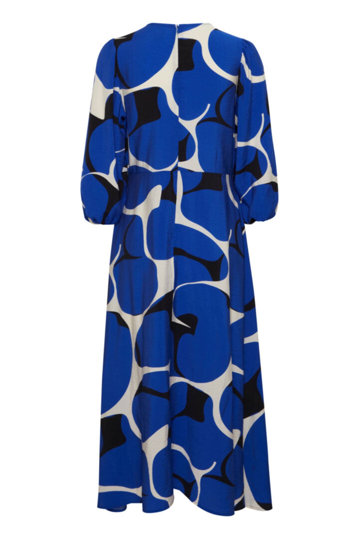 Scarlet dress, ultramarine