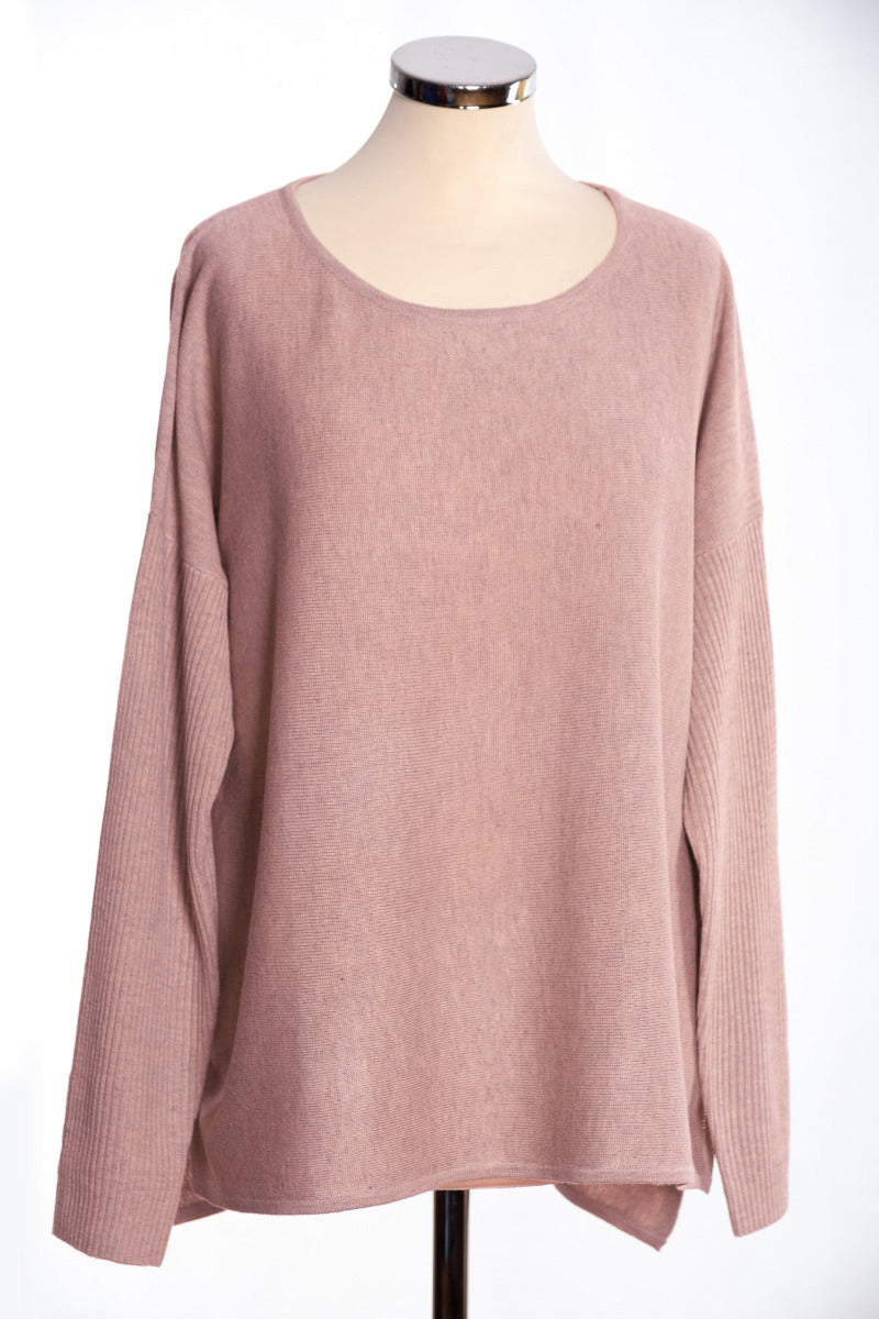 Bow back jumper, blush