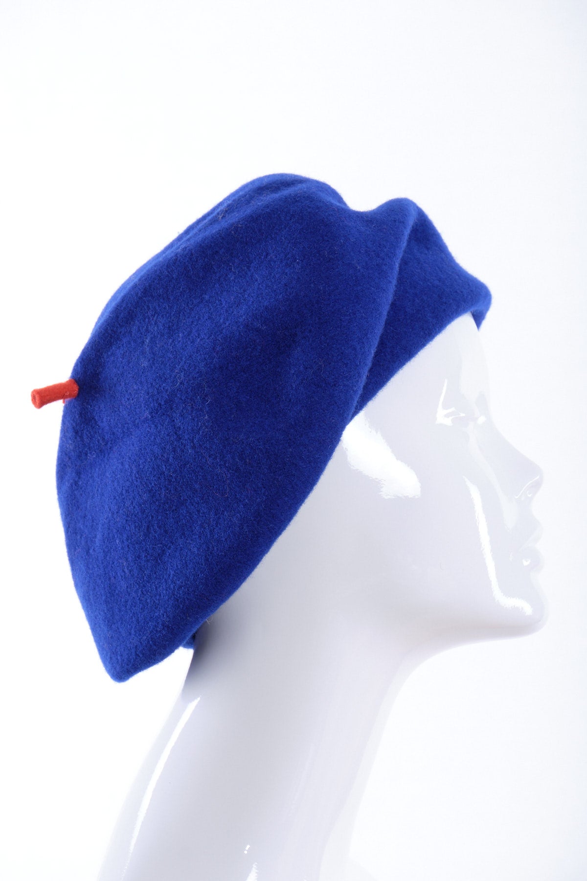 Merino wool roll up beret, contrast tip