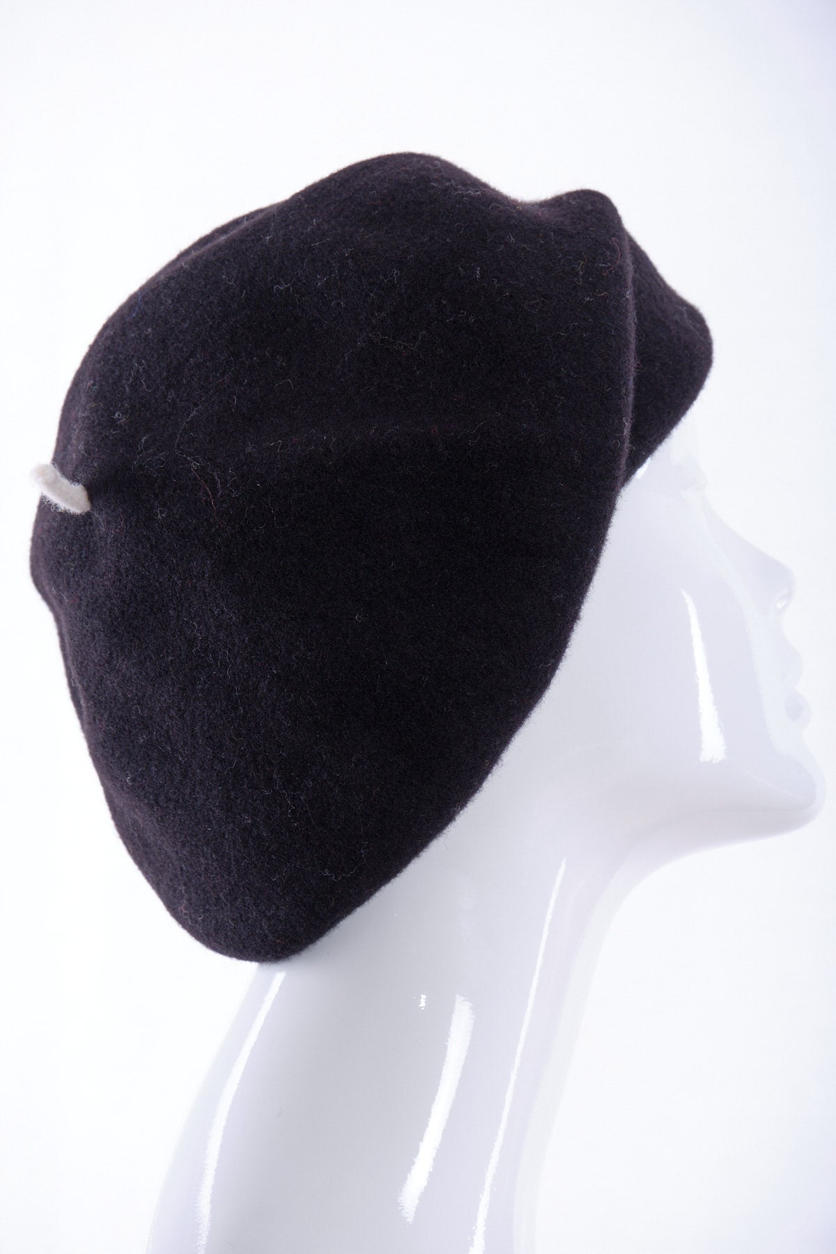 Merino wool roll up beret, contrast tip