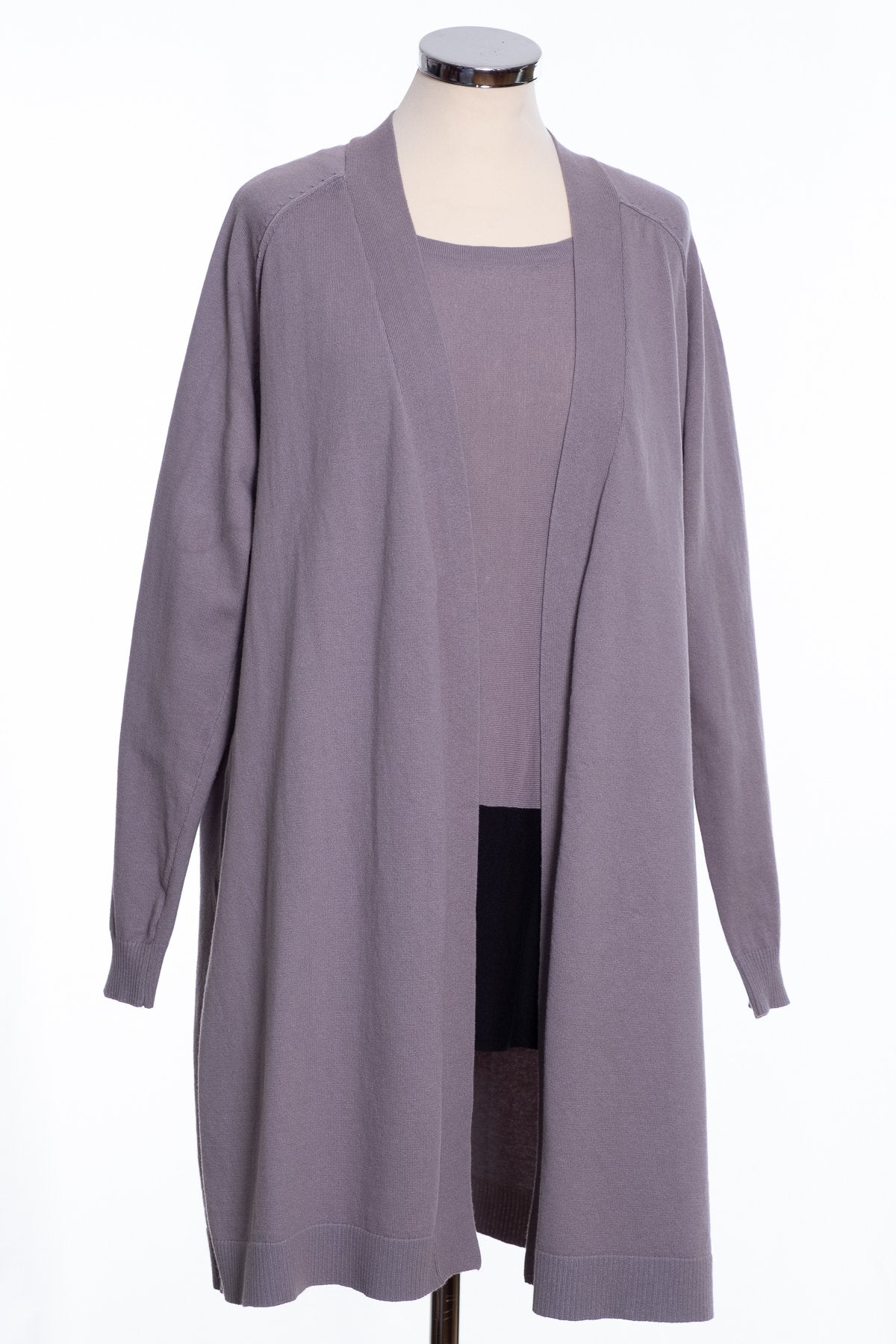 Ginger Toby Joss colour block jumper, mink and black, with cardigan