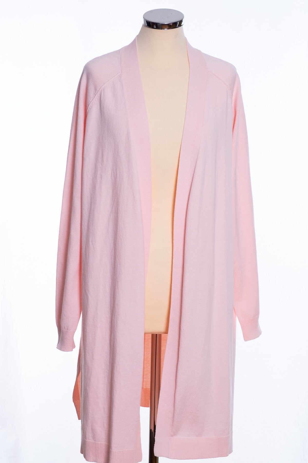 Ginger Toby Joss colour block jumper, pale pink and black, with cardigan