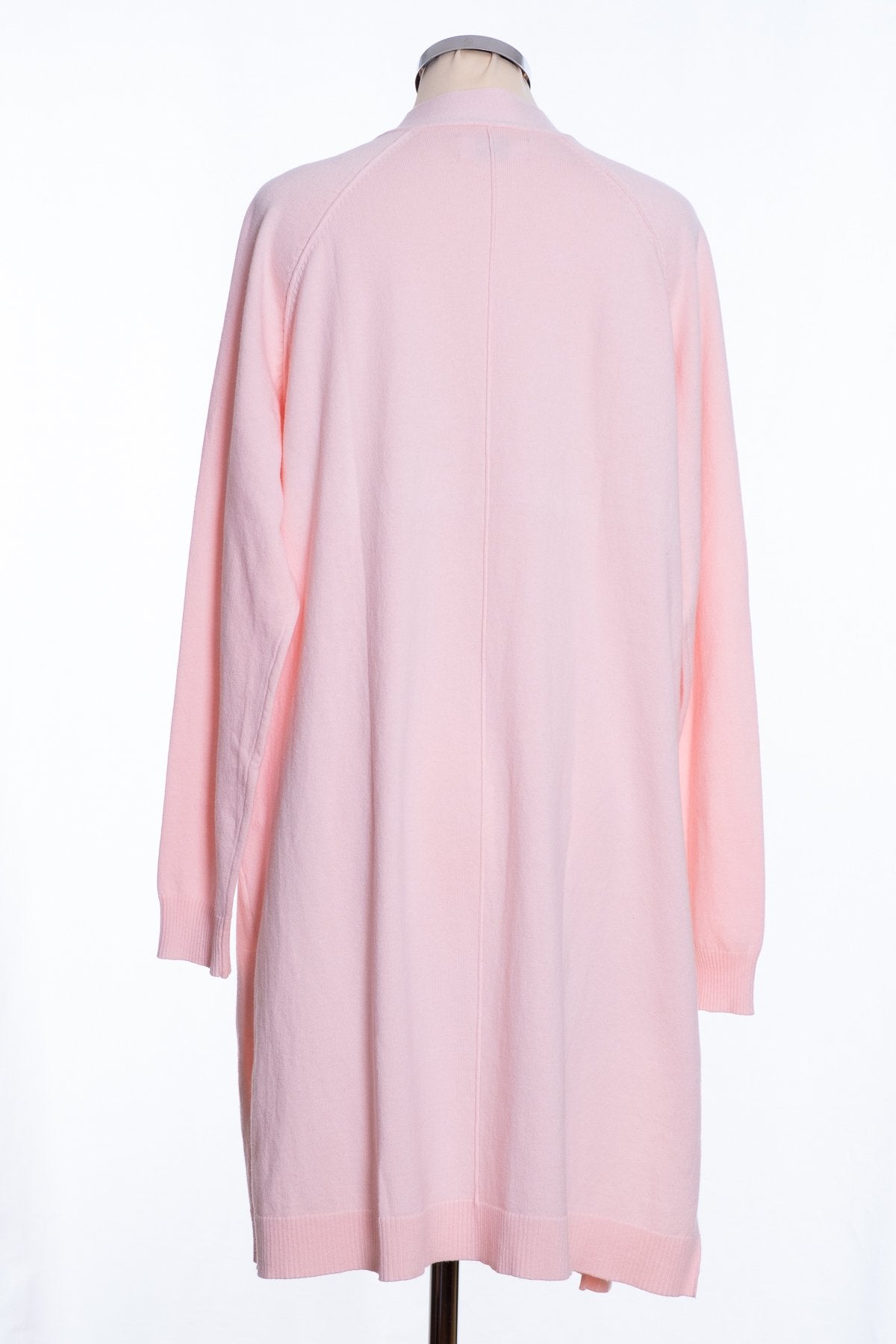 Ginger Toby Joss long line cardigan, pale pink, rear view