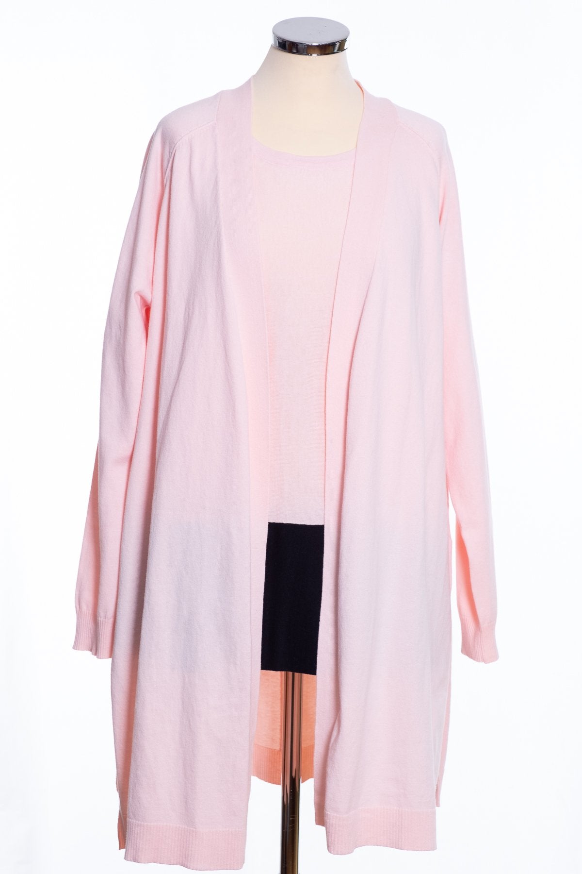 Ginger Toby Joss long line cardigan, pale pink, front view