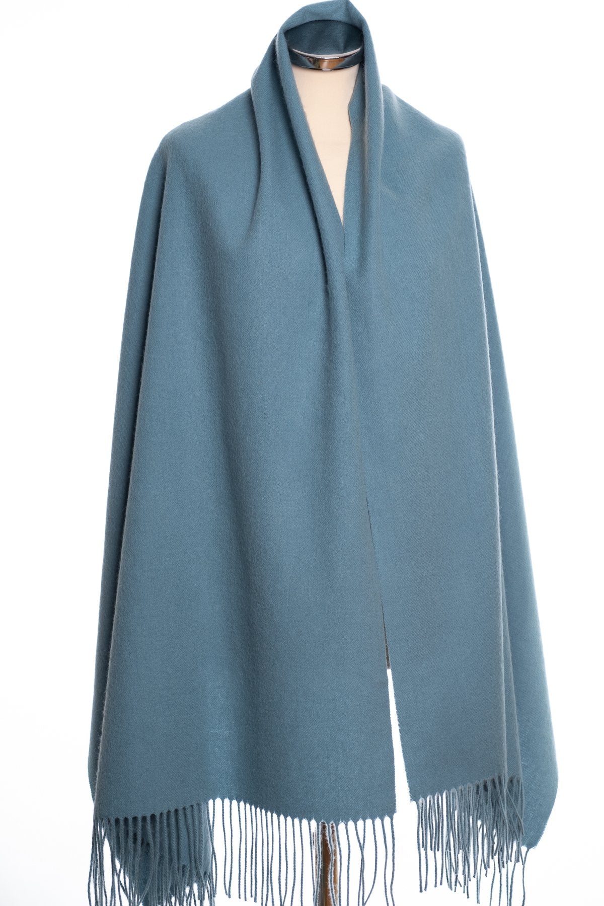 mbyM lambswool stole, aqua, throw view