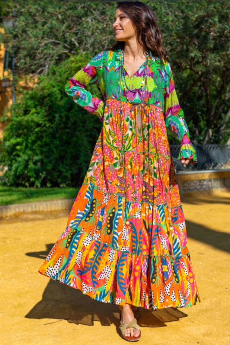 Cuba maxi dress, multicolour
