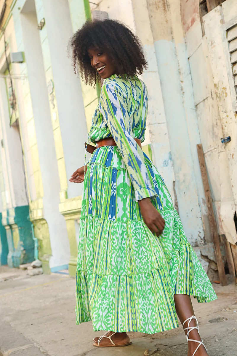 Cuba maxi dress,green