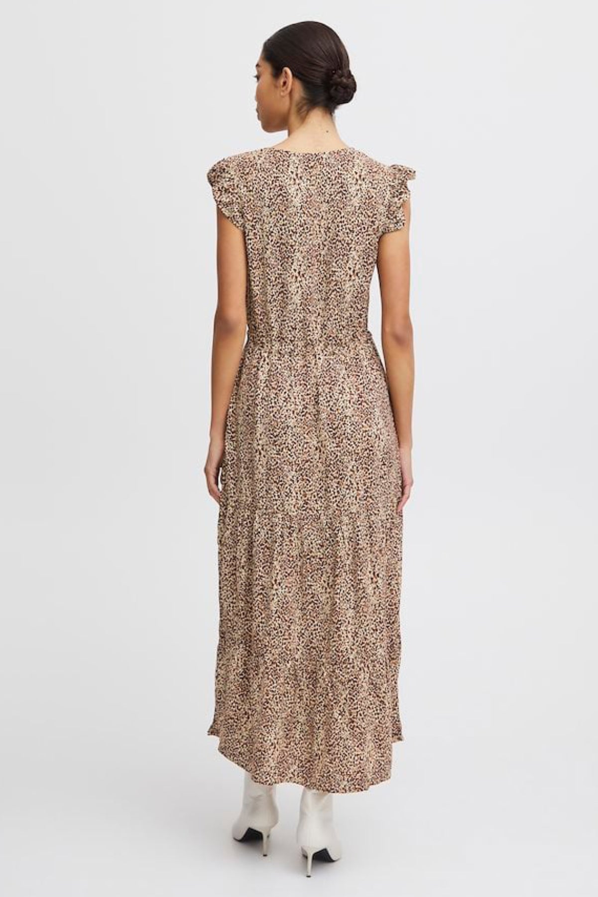 Joella frill dress, coffee