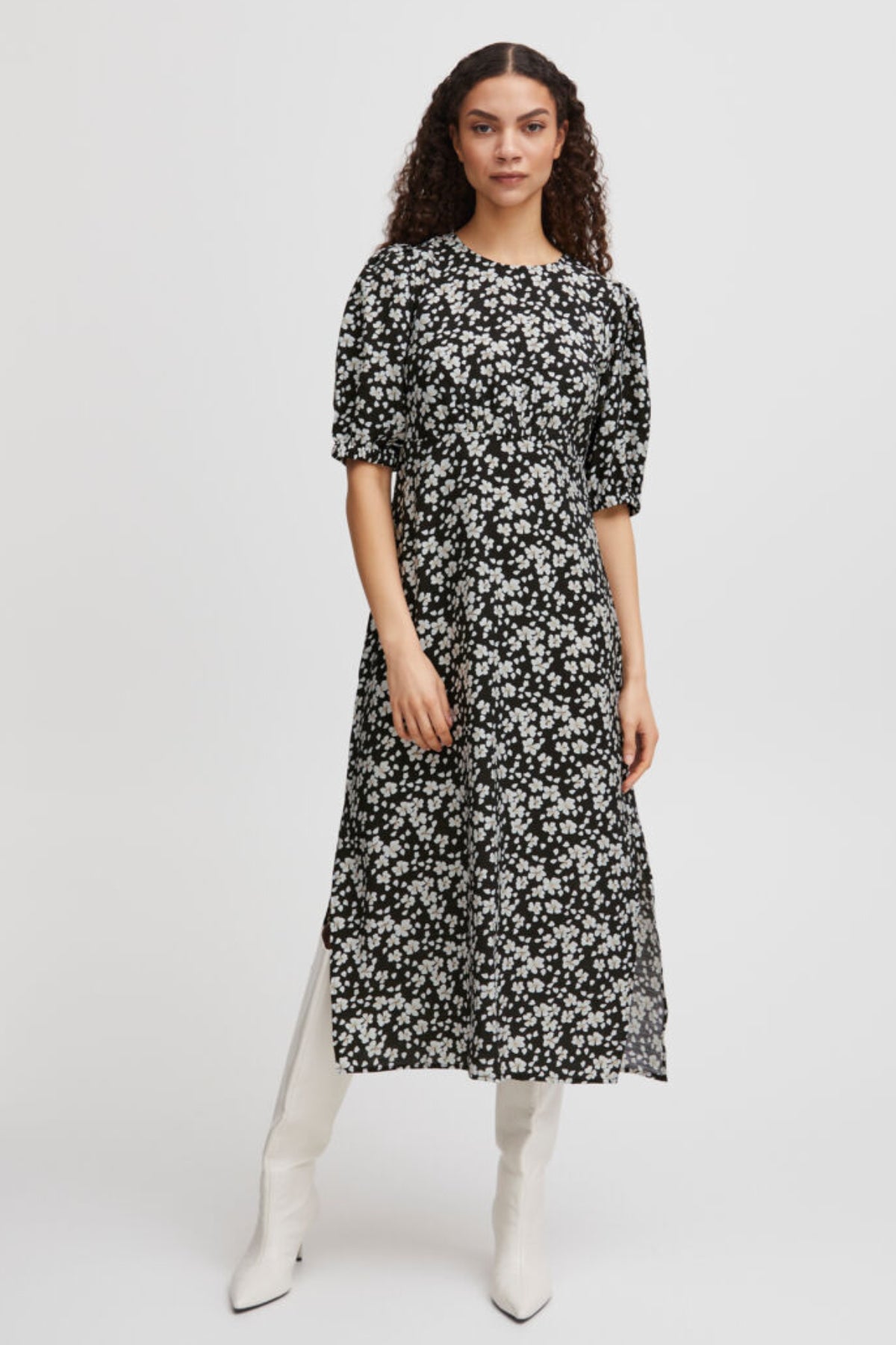 Ibano midi dress, black