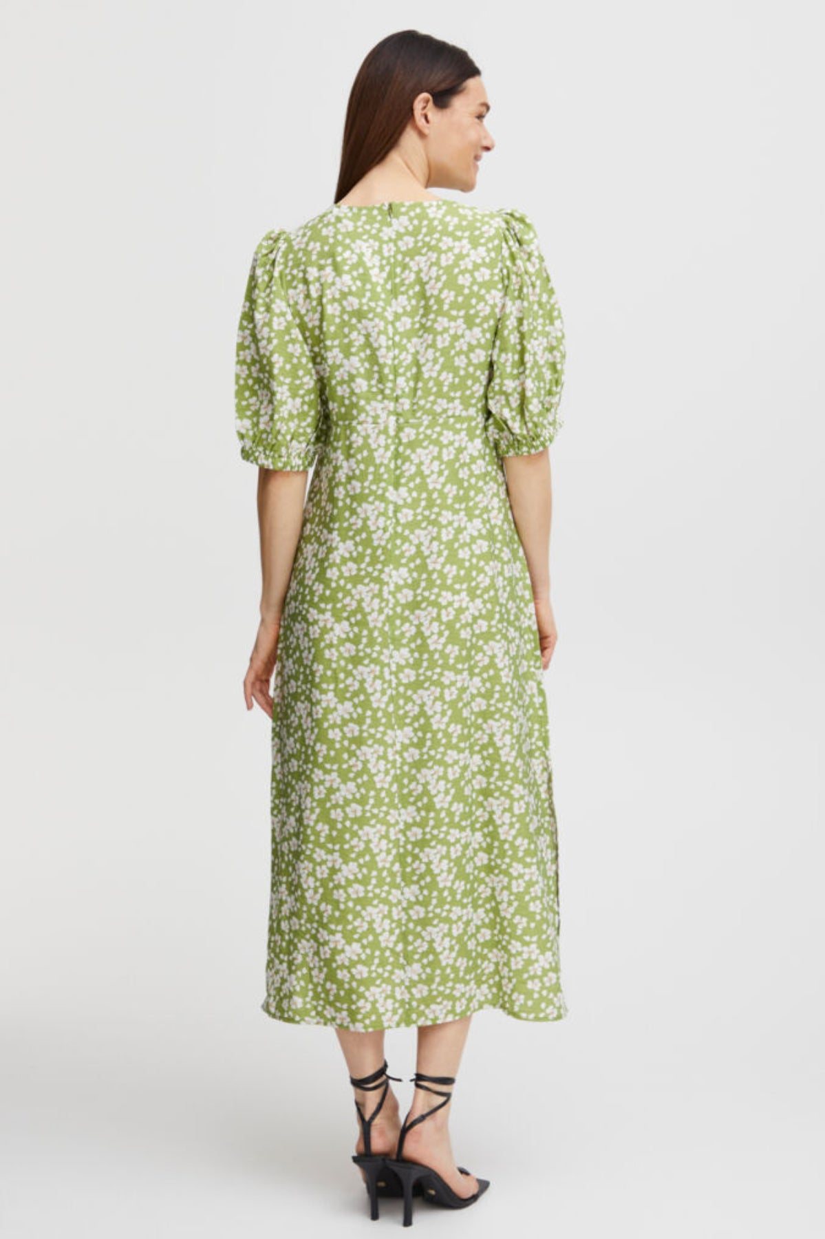 Ibano midi dress, peridot green