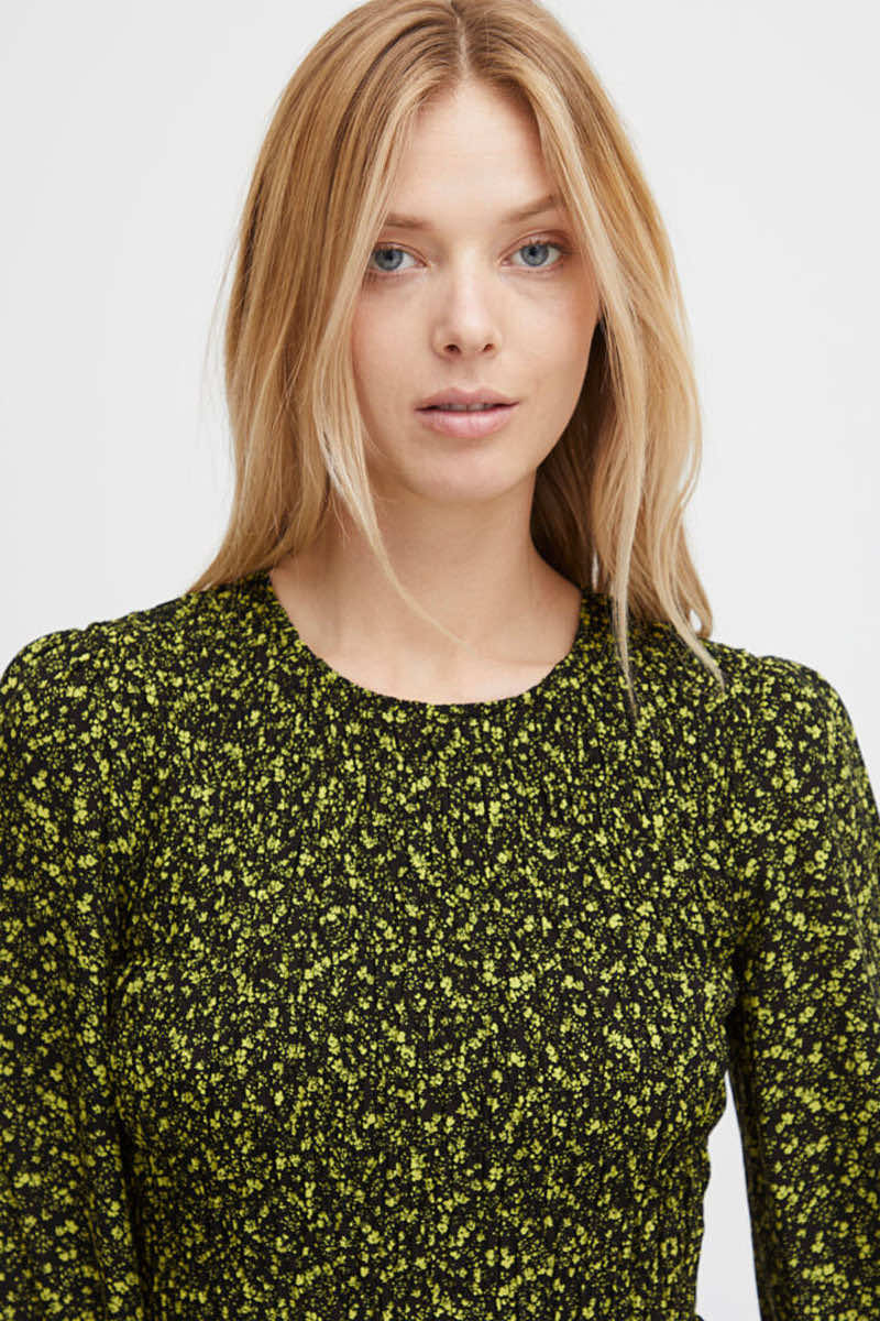 Josa smock dress, citrus black