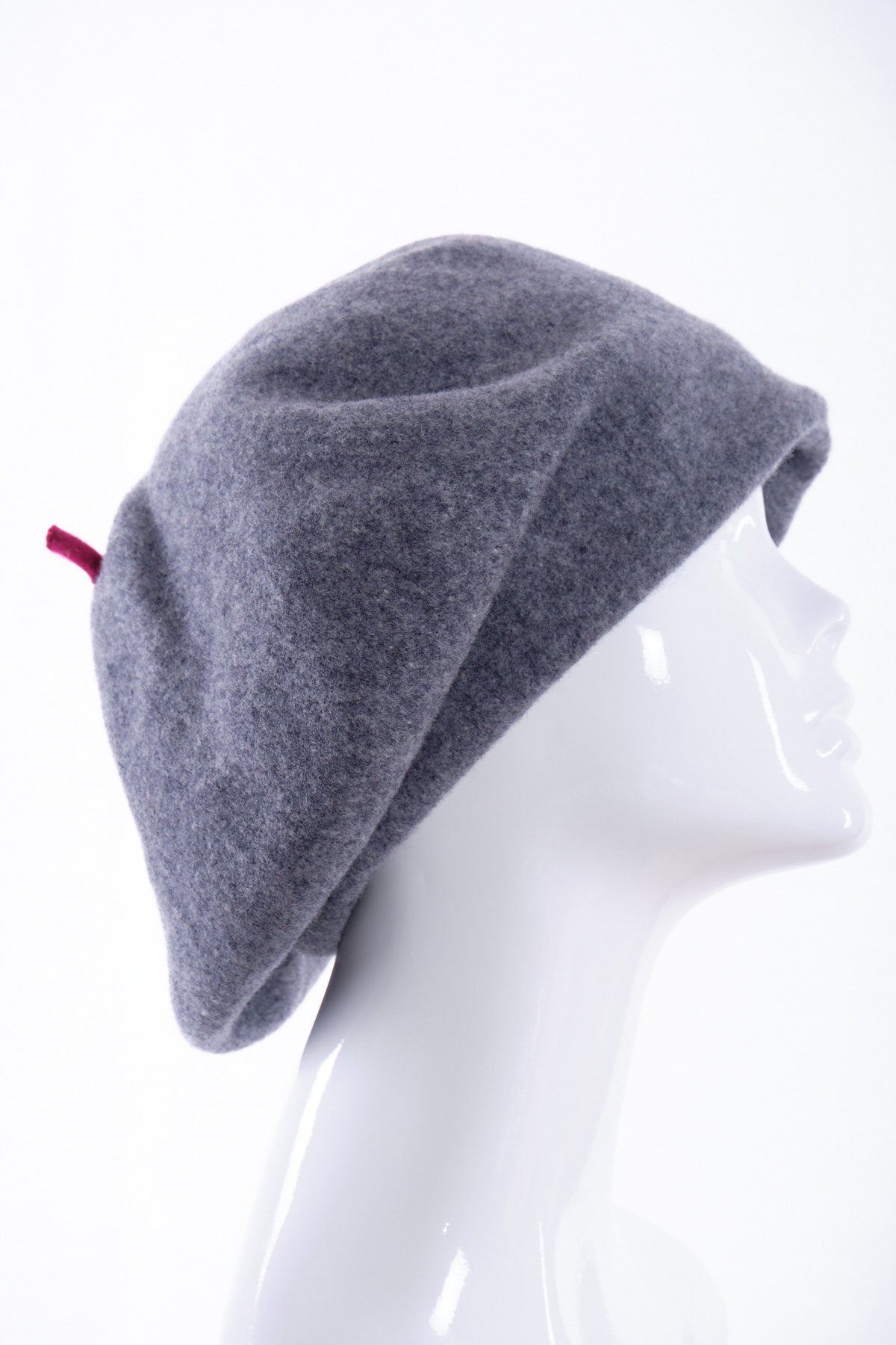 Merino wool roll up beret, contrast tip