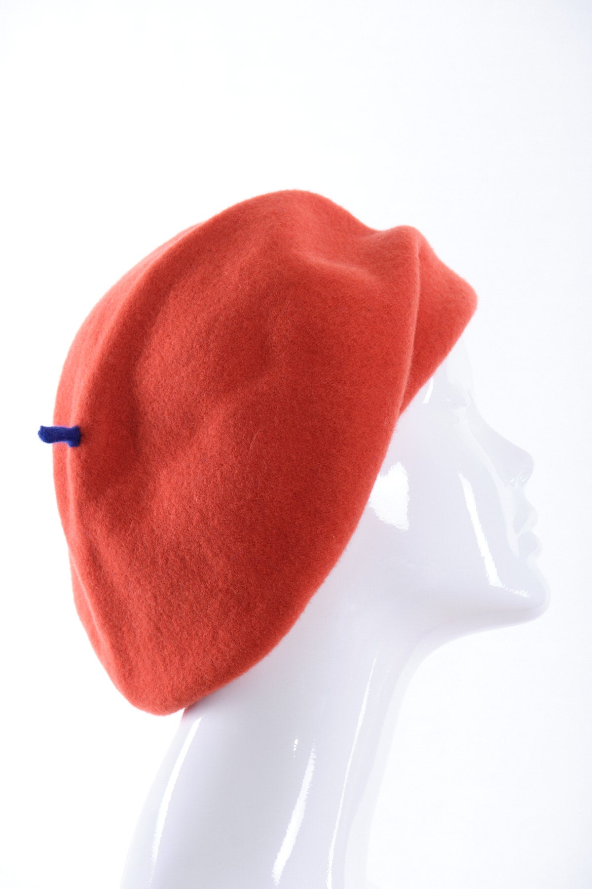 Merino wool roll up beret, contrast tip