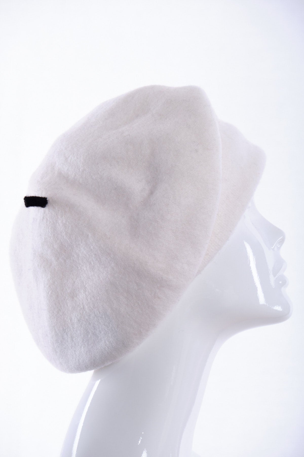 Merino wool roll up beret, contrast tip