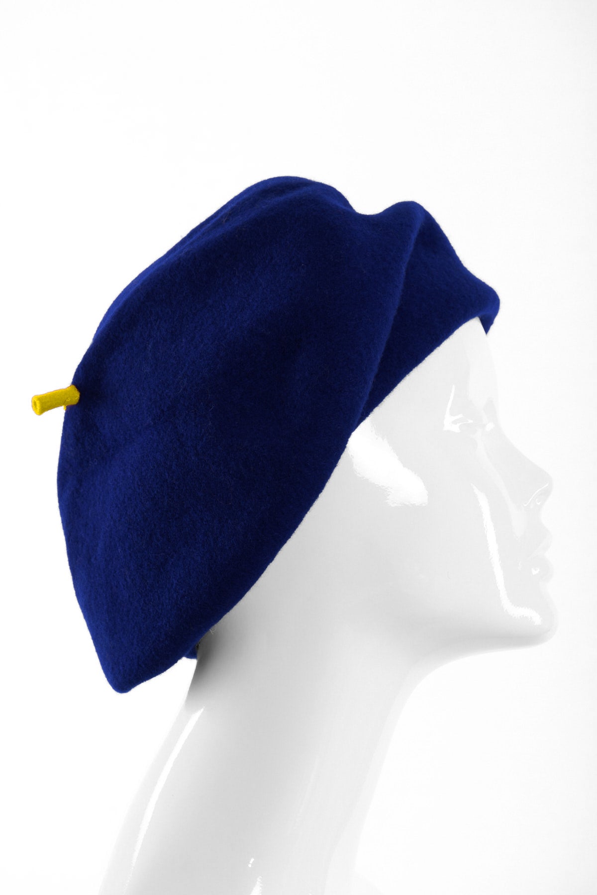 Merino wool roll up beret, contrast tip