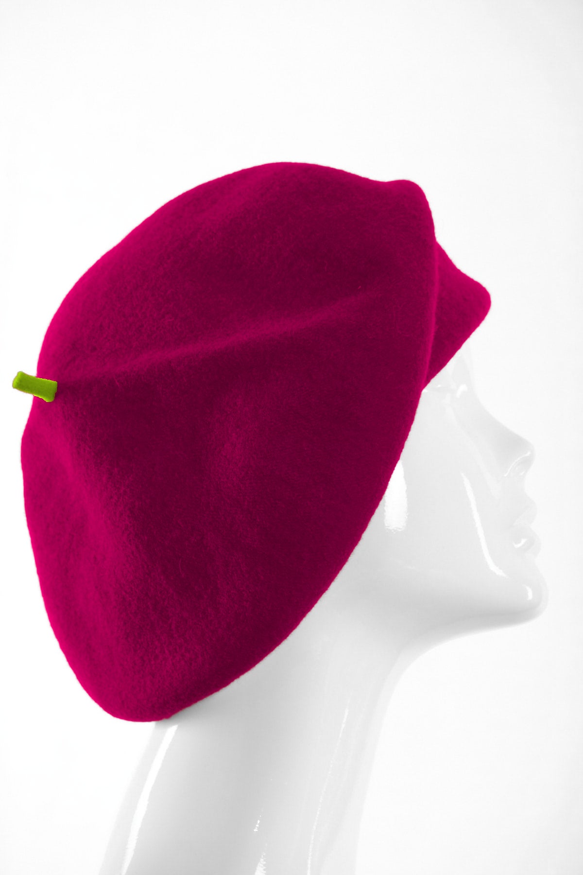 Merino wool roll up beret, contrast tip