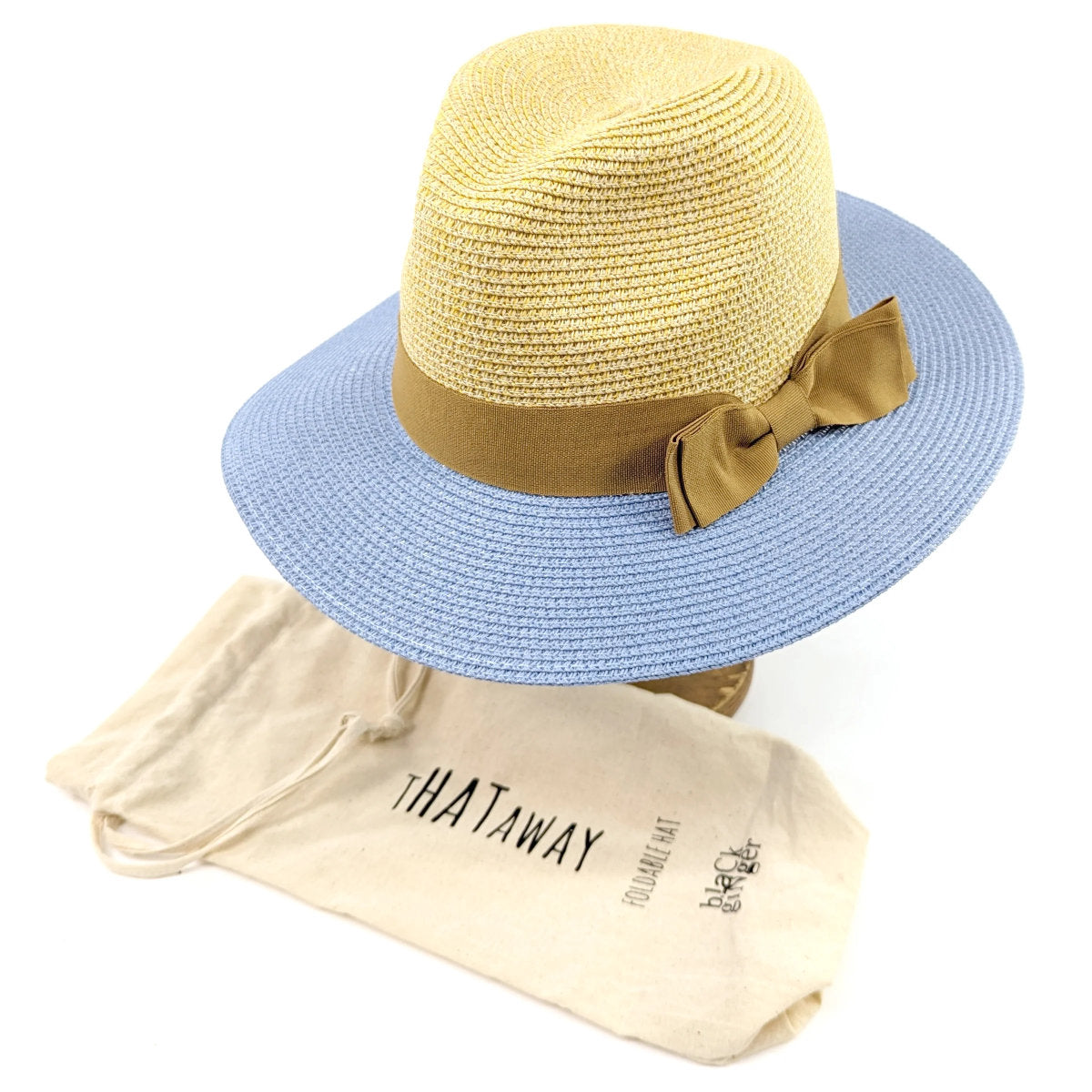 Two tone panama, blue straw