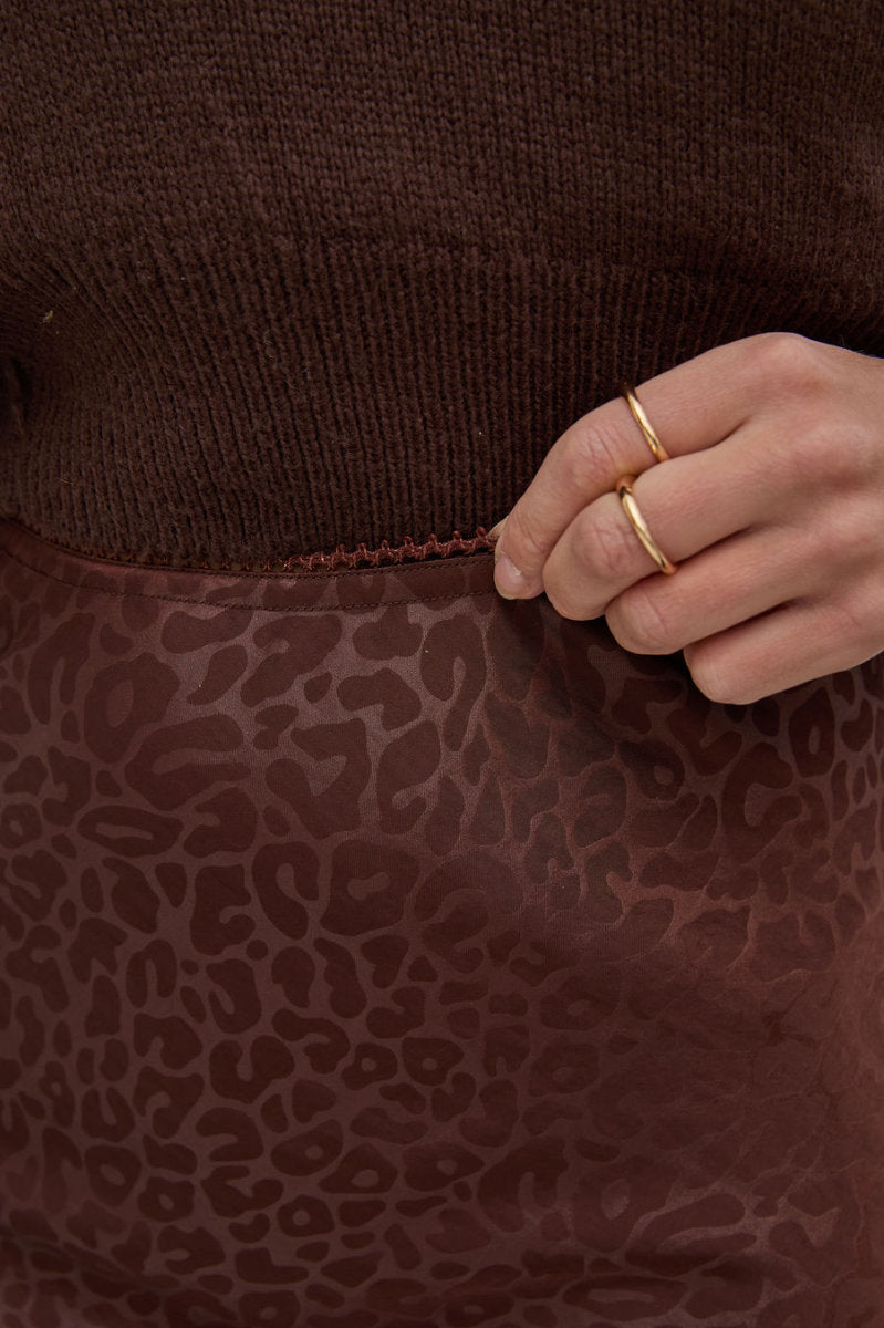 Bria slip skirt, coffee