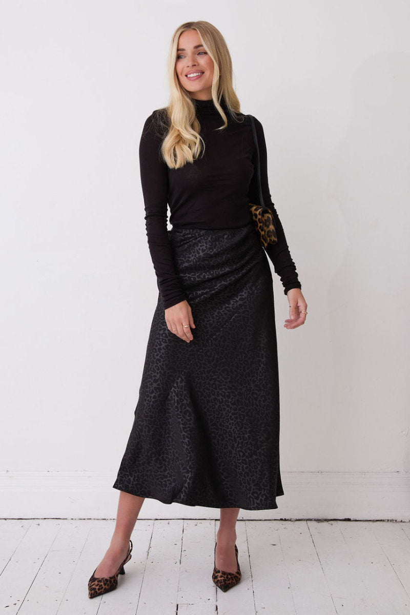 Bria slip skirt, black