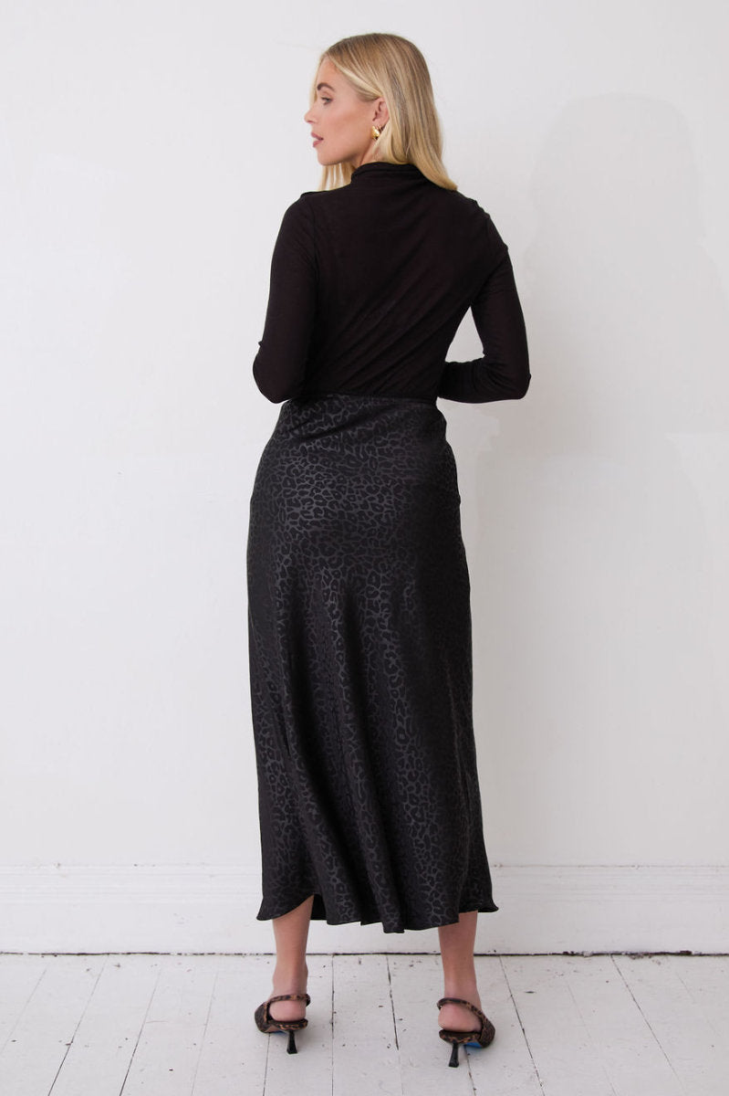 Bria slip skirt, black