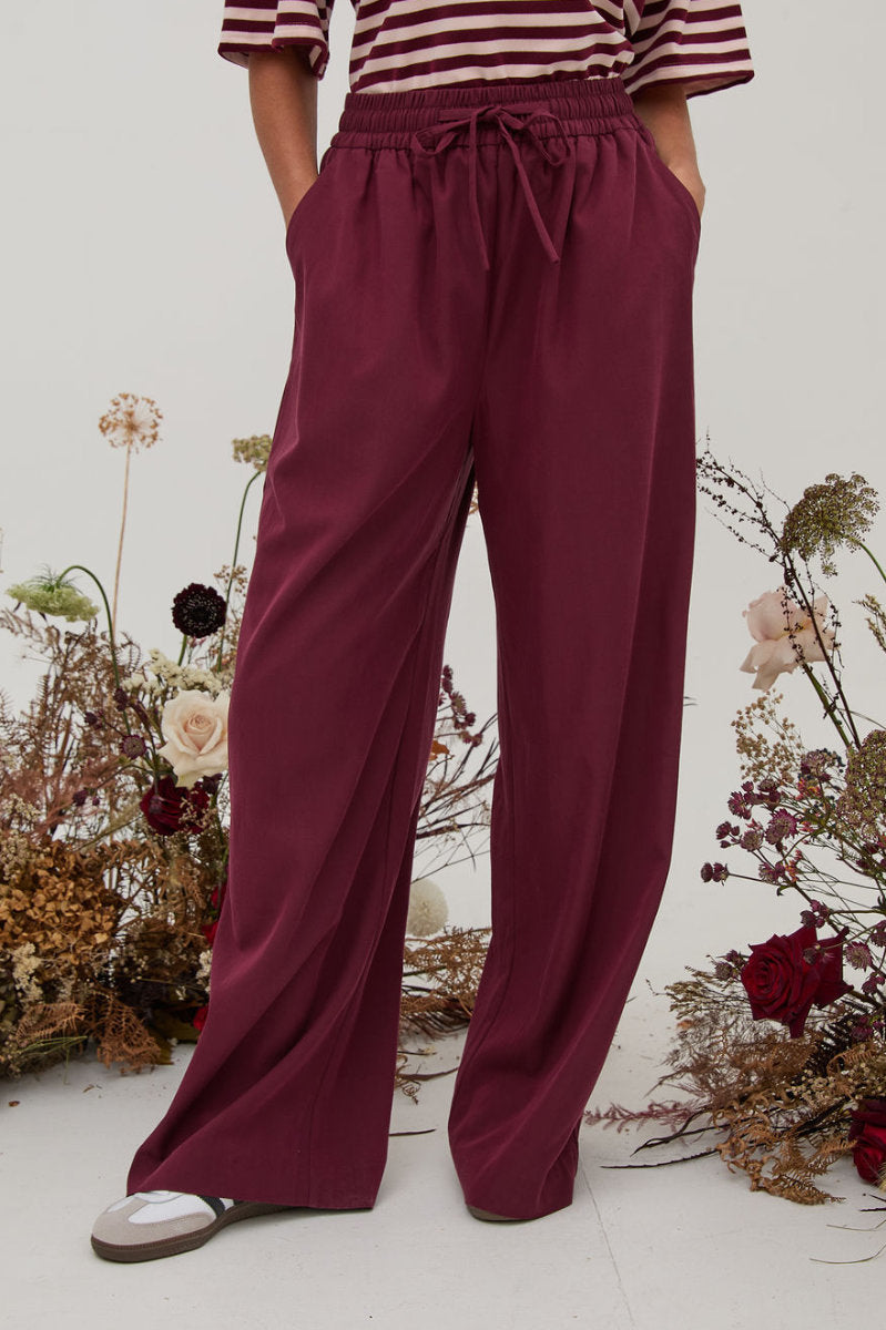 Ebba wide leg trousers, claret