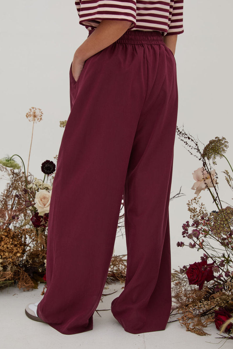 Ebba wide leg trousers, claret