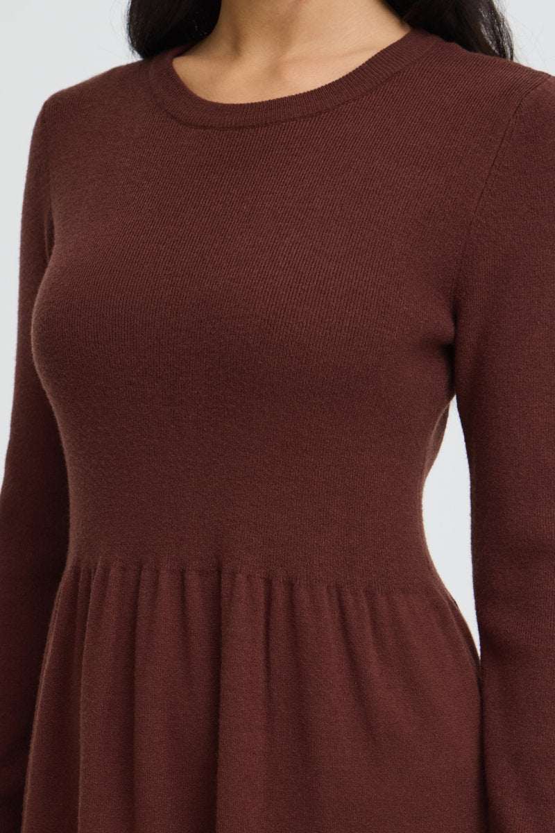Dedina knit dress, russet