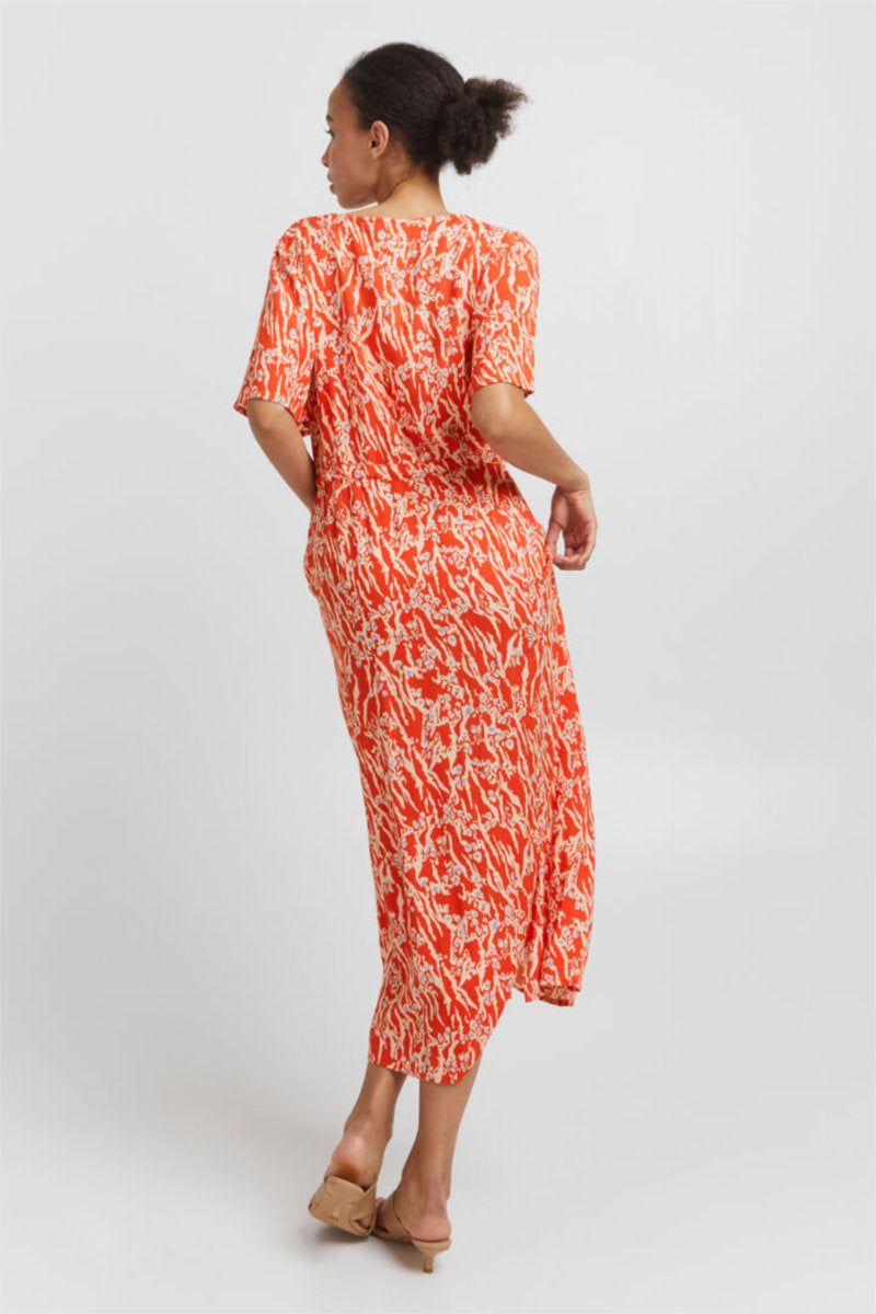 Vera dress, mandarin red