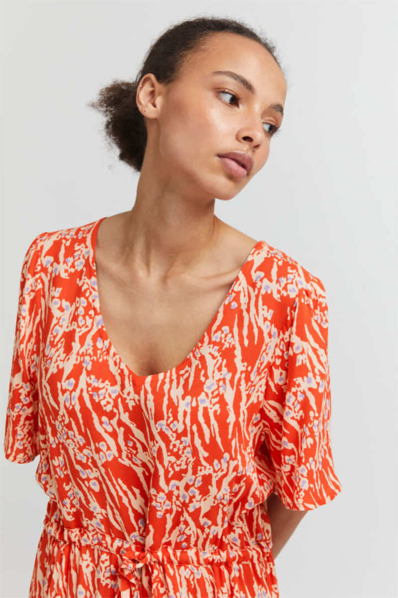 Vera dress, mandarin red