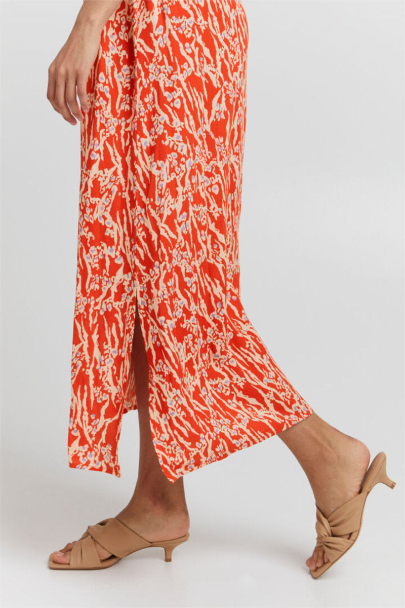 Vera dress, mandarin red