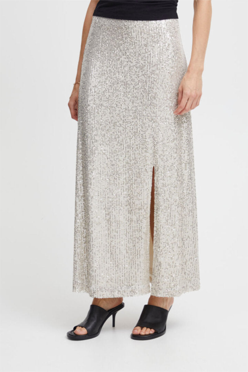 Fauci long skirt, frosted almond
