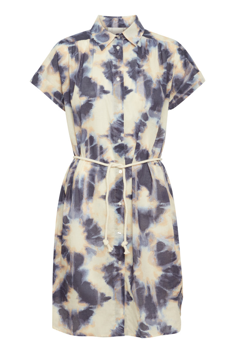 Emeretta dress, navy and cream