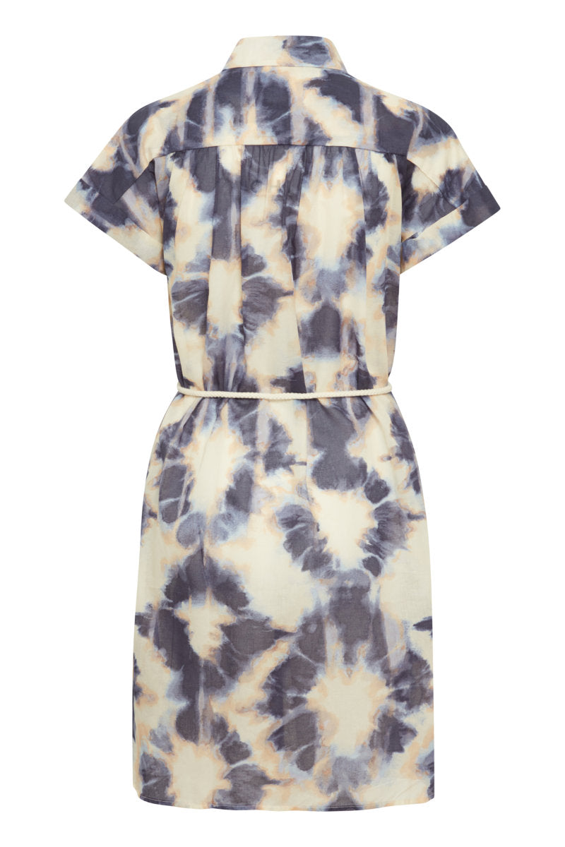 Emeretta dress, navy and cream