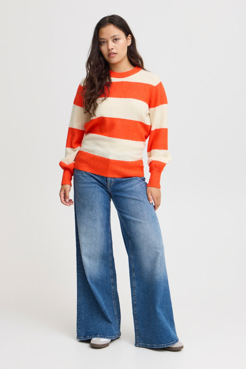 Heden stripe jumper, flame