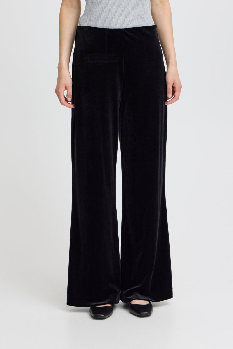 Velvetty trousers, black