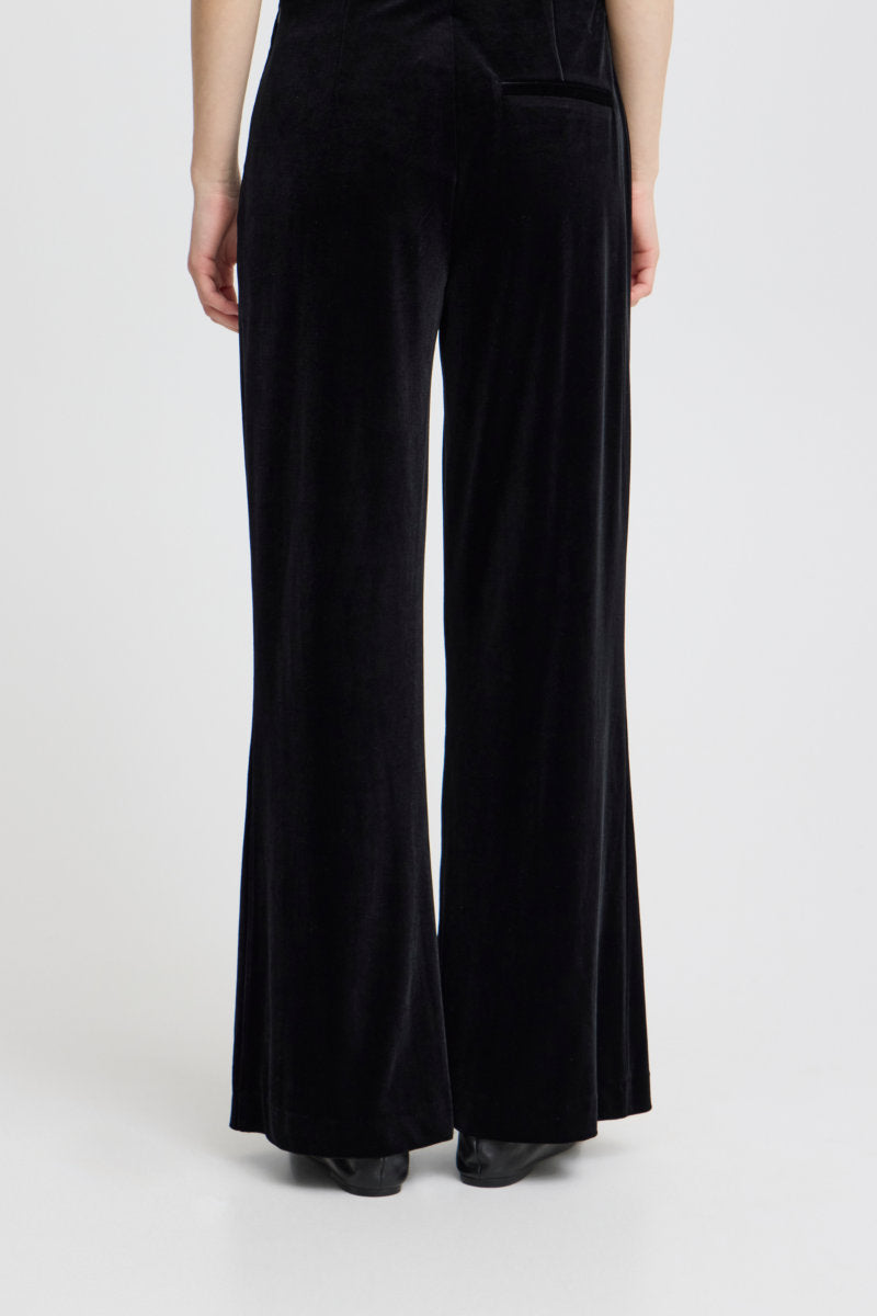 Velvetty trousers, black