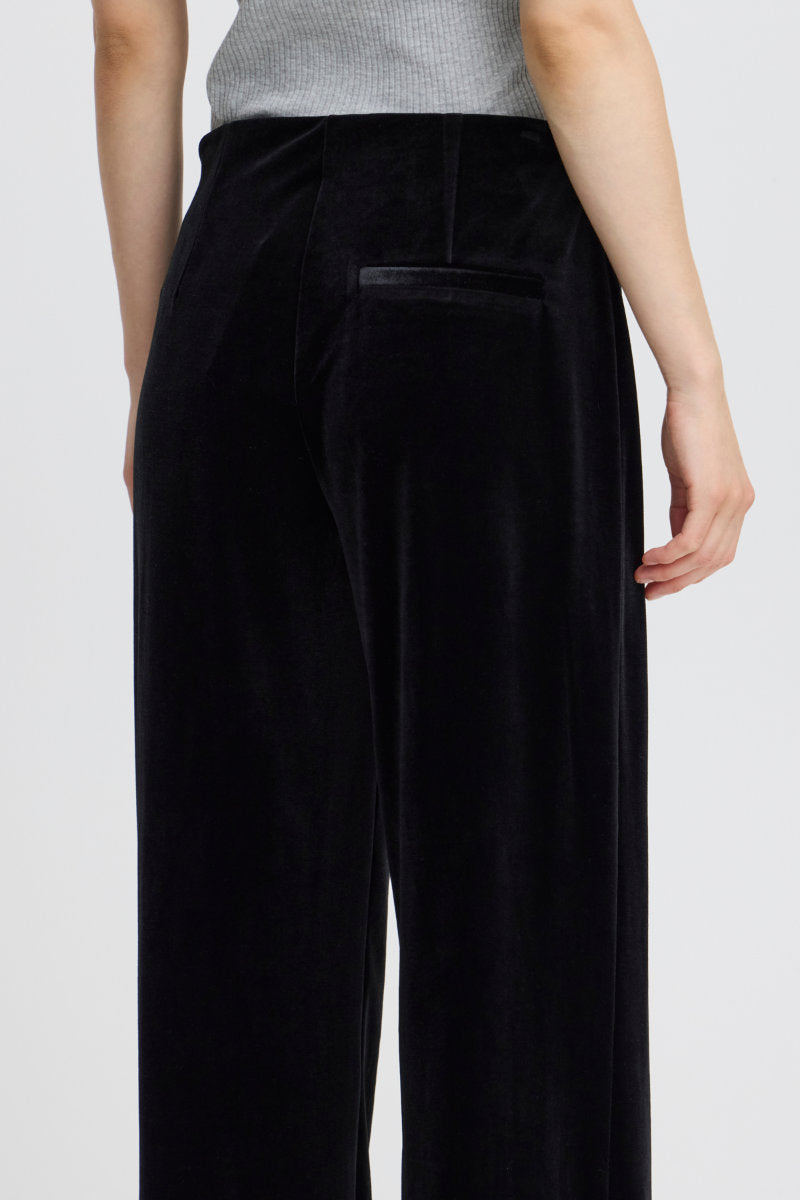 Velvetty trousers, black