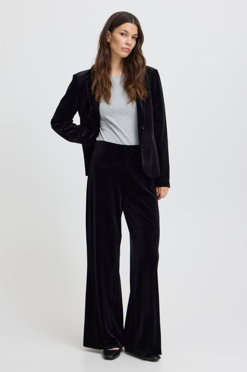 Velvetty trousers, black