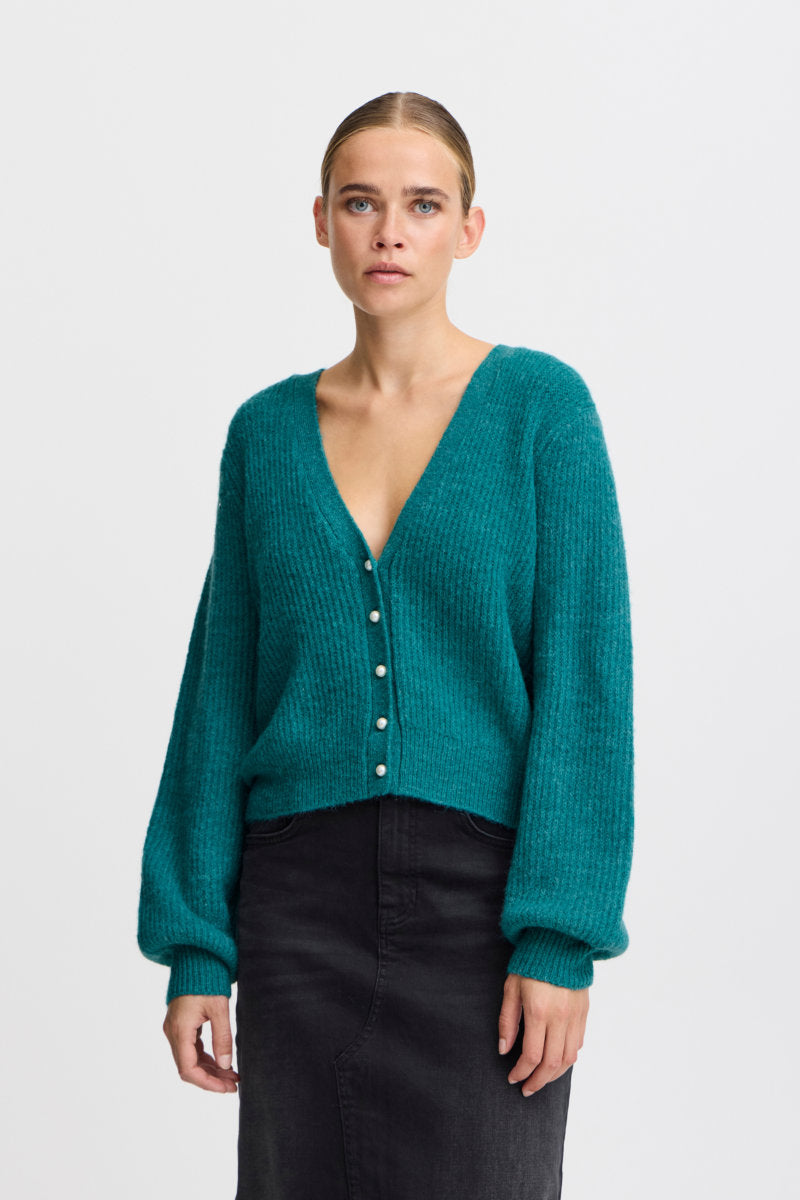 Marin cardigan, petrol