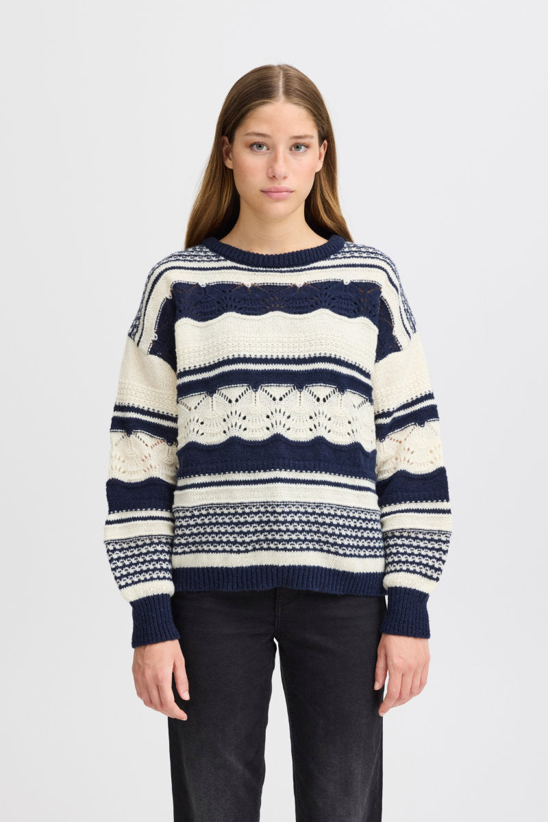 Astra jumper, navy & cream