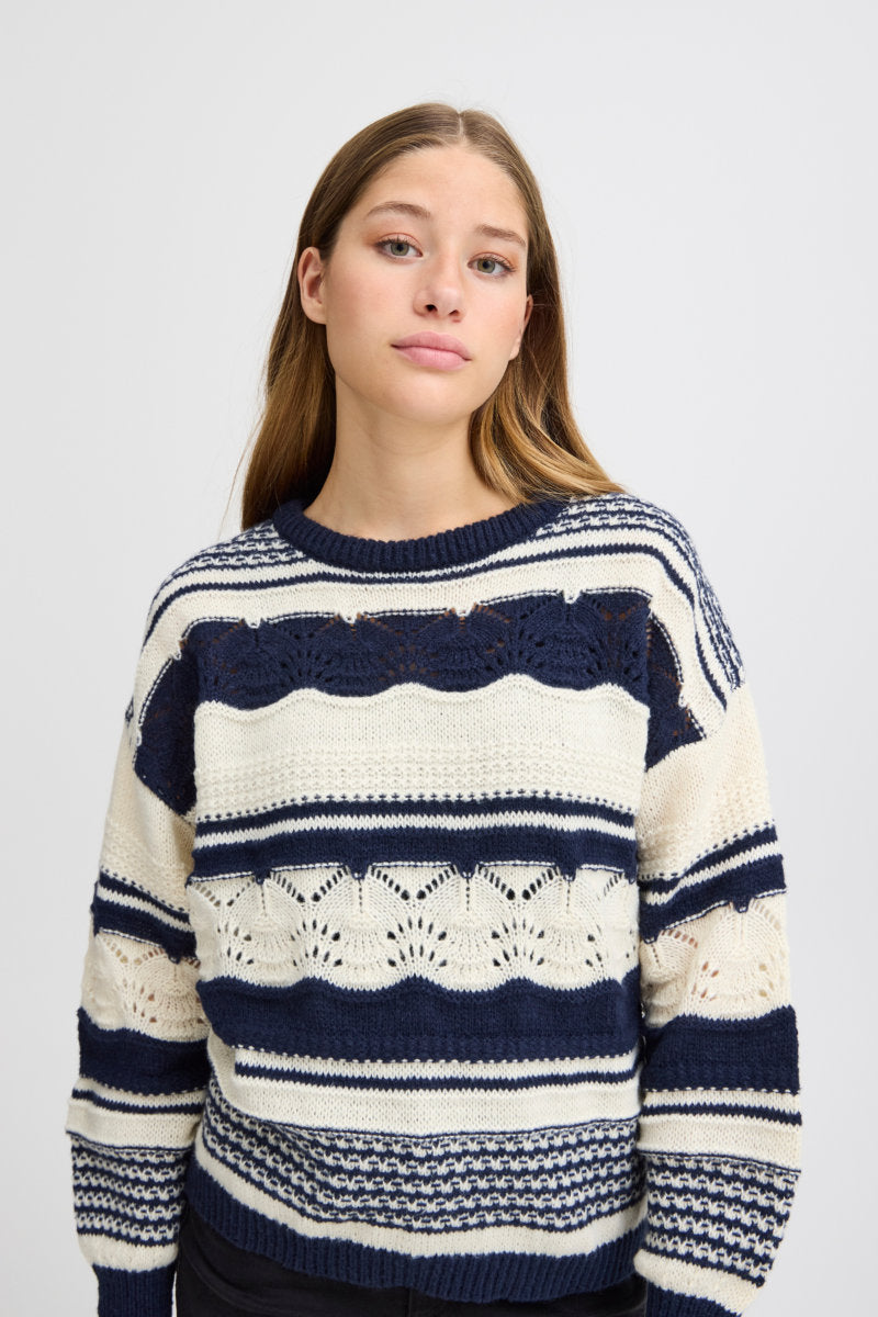 Astra jumper, navy & cream